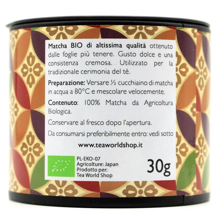 Tè Verde Matcha Ceremonial BIO 30gr