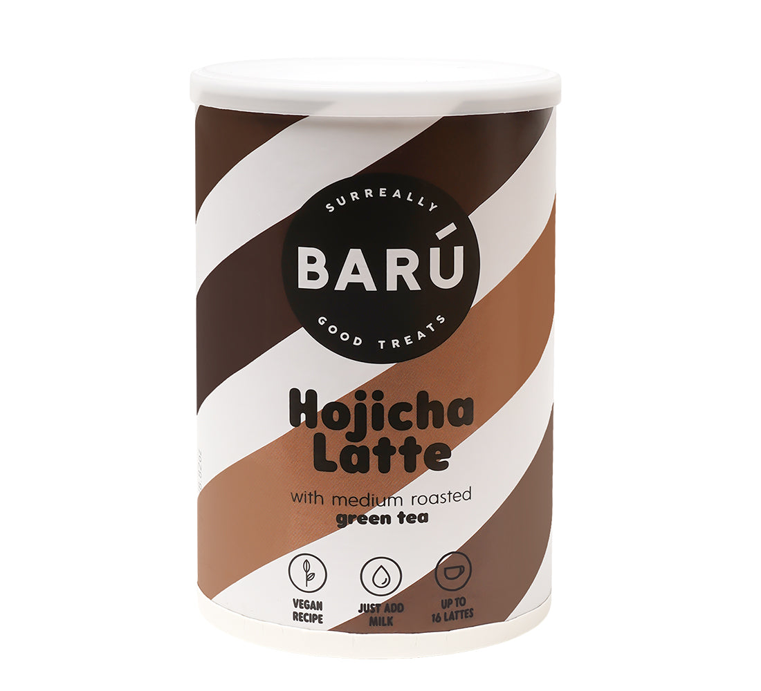 Barattolo Hojicha Latte 250 g, bevanda al tè verde tostato – ricetta vegana, basta aggiungere latte